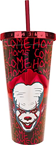 Spoontiques IT Foil Cup - 20oz Acrylic Foil Cup with Straw - Metallic Locking Lid - Double Wall Insulated and BPA Free image 2