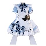Luoweiming Anime Kousaka Honoka Minami Kotori Sonoda Apron Maid Dress Uniform Outfits Party (Blue, M)