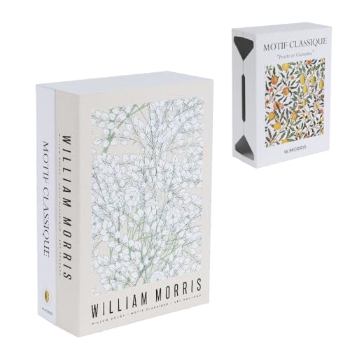 Book Shape Decorative Cable Management Box - Expandable Cable Organizer Box with Magnetic Closure for Home & Office (William Morris, Standard)