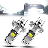 Qasimled H4 9003 HB2 Headlamp COB 12W Led Bulbs 900Lumens Universal Electric Cars Motorcycles Headli