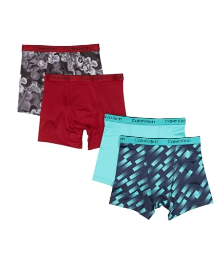 Image of Calvin Klein Kids Boys' Performance Boxer Brief Underwear 4-Pack