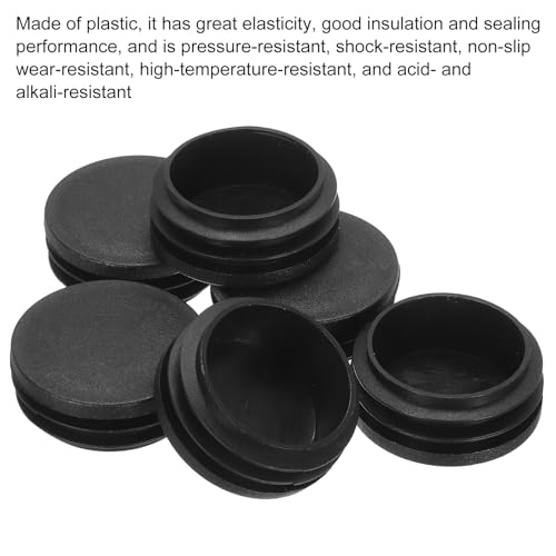 Image of MECCANIXITY 8pcs Round Plastic Hole Plugs, 1 3 /4 Inch (45mm) Black Insert Tubing End Cap for Inserts Chair Leg Glide Furniture Protectors Metal Legs Round Tube