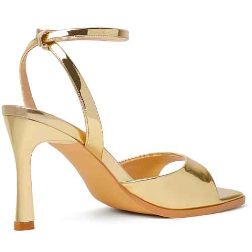 Image of Mostrin Strappy Heels for Women Square Open Toe Lace Up Heeled Sandals Ankle Strap Sexy Stiletto High Heels for Party, Prom, Dating, Wedding