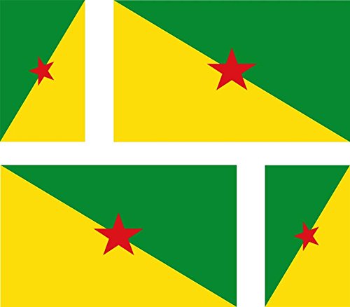 Akachafactory 4 x Autocollant Sticker Voiture Moto Valise pc Portable Drapeau guyane guyanais