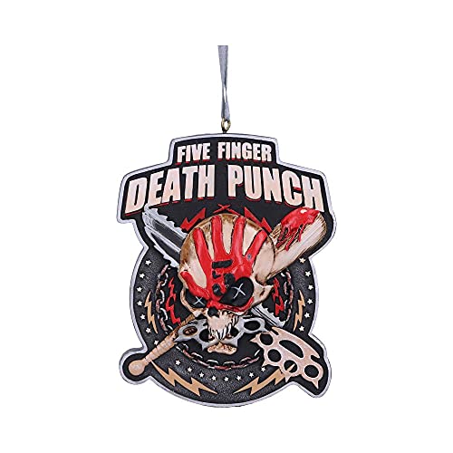 Nemesis Now Five Finger Death Punch Hanging Xmas Decoration 9.5cm, Resin, Red