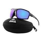 EYEGLAD REV Z87+ Powersports Motorcycle Riding Goggles HD High Contrast UV400 Sports Wrap Sunglasses Safety Glasses (Nebula Blue)