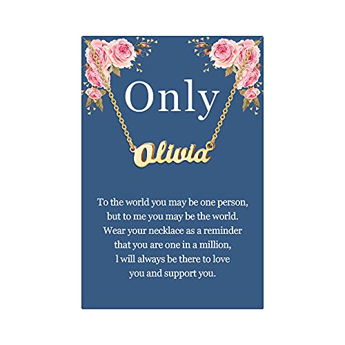 SANNYRA Collar con nombre personalizado, chapado en oro de 18 quilates, chapado en plata, collar con placa de identificación personalizable, regalos de joyería para mujer, Pre-made Name, Acero