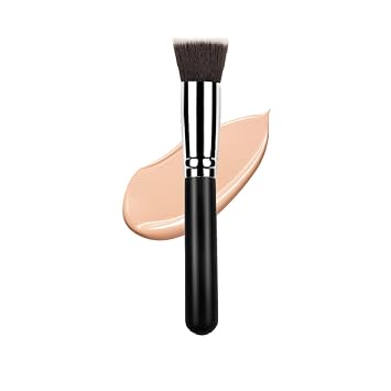 Flat Kabuki Foundation Brush, Soft Premium Makeup Brush Cosmetic Tool, Black