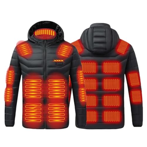 Heizjacke Herren Damen Beheizbare Jacke mit Heizung USB Elektrische Beheizte Jacke mit 21 Heizzonen Winterjacke Beheizbare Weste Pufferjacke Heizmantel Funktionsjacke Outdoorjacke Wintermantel