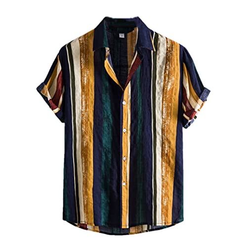 Chemise hawaïenne grande taille : le confort des rayures Disimlarl en manches courtes