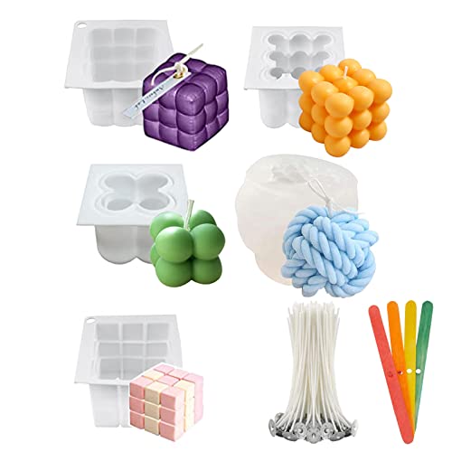 Kerzenherstellung Zubehör Schmelztopf Schmelzschale und 50 Stück Kerze Dochte Gewachst Flachdocht Kerzendocht mit 2 Edelstahl Dochte Festen Halter, Candle Wick für die Kerzenherstellung Cover