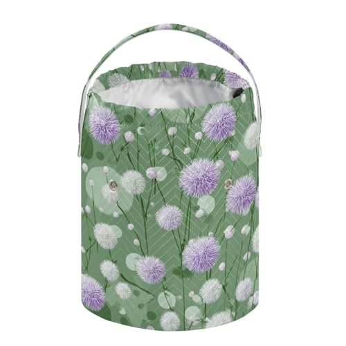 Image of Tatenale Crochet Bag Yarn Bag Knitting Project Bag with Pockets and Handle Portable Yarn Storage Organizer Tangle Free 8.3x11 InchDark Green Flowers Blooms23