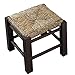 Taburete clásico Infantil de Madera 21 x 23,7 x 23,5 cm, Asiento de Rafia. Banqueta Pintada para niños, guarderías, hogar (Marrón Oscuro)