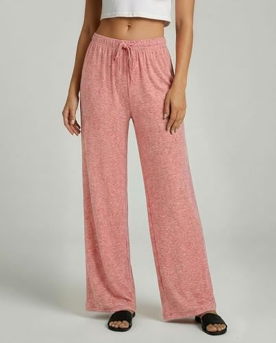 Image of Real Essentials 3 Pack: Women's Soft Palazzo Pants - Wide Leg Yoga Casual Loungewear Pajama Pj Bottoms (Plus Available)