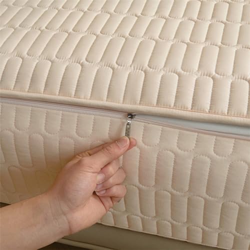 Funda de colchón impermeable individual con cremallera ajustable y lavable 4