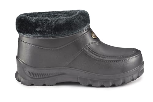 ESTRO Gummistiefel Gefüttert Herren Clogs - Regenstiefel Herren Gefütterte Gummistiefel Damen Kurz Regenschuhe Damen A16 (43, Grau)