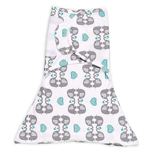 Image of SleepingBaby Zippy Swaddle - Cozy Baby Swaddle Blanket with Convenient Bottom Zipper for Easy Diaper Changes - eLOVEphant - Medium/Large