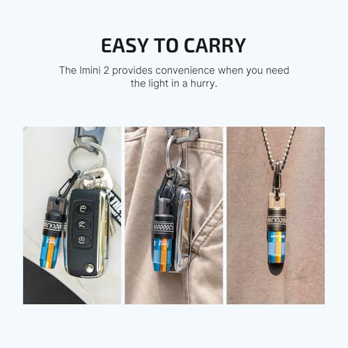 Image of OLIGHT IMINI 2 EDC Rechargeable Keychain Flashlight, 50 Lumens Mini LED Keyring Lights with Built-in Battery Ideal for Everyday Carry and Emergencies (Sapphire)