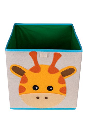 Clever Creations Cute Giraffe Collapsible Storage Organizer Folding Storage Cube for Bedroom & Living Room | Perfect Size Storage Cube for Books, Clothes, Electronics, or Gadgets