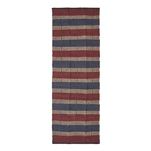 HOMESCAPES Modern Jute Floor Runner Rug Red - Image 2