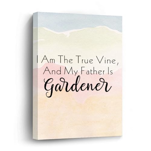 Toile imprimée I Am The True Vine : cadeau d'anniversaire spirituel unique