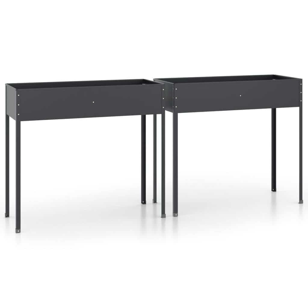 Cadre robuste pour décoration jardin avec ces grandes jardinières surélevées anthracite
