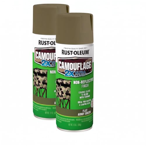 Rust-Oleum 279176 Camouflage 2X Ultra Cover Spray Paint, 12 oz, Army Green (Pack of 2) - image 1