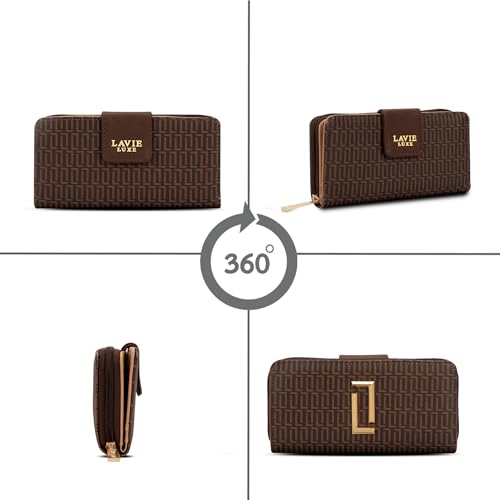 Image of Lavie Luxe Women's Mono Mia25 Bifold Zip Wallet |Gift For Ladies