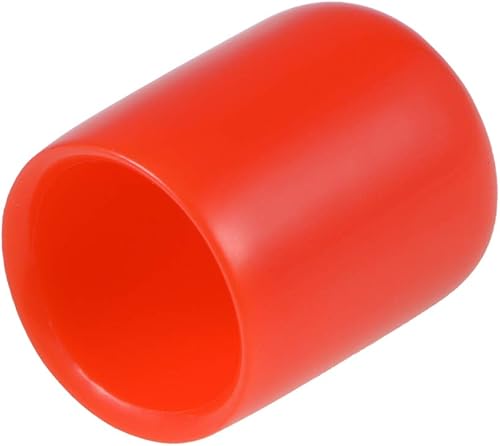 uxcell 20 tapas de goma de 12 "(13 mm) de vinilo de identificación de extremo redondo tapa tapa de rosca protectores de rosca rojo
