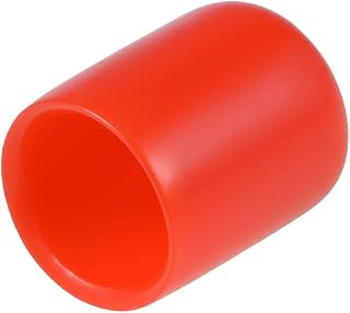 uxcell 20pcs Rubber End Caps 1/2"(13mm) ID Vinyl Round End Cap Cover Screw Thread Protectors Red