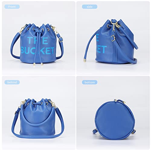 Image of JQAliMOVV Mini Leather Bucket Bags for Women Drawstring Bucket Purse Crossbody Handbags Hobo Bag