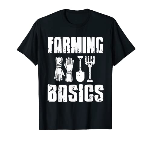 Nozioni di base sull'agricoltura Cool Vintage Farming Tools Farmer Tee Presente Maglietta