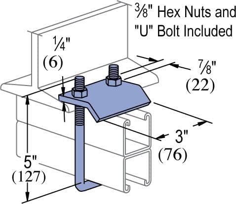 Genuine Unistrut P2786-EG 3-1/4" U-Bolt Strut Beam Clamp for All 2-7/16" & 3-1/4" Tall Strut Channel