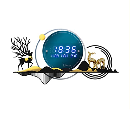 QHW Horloges murales électroniques pour la Maison, horloges murales pour la décoration Murale dans Le Salon, horloges murales électroniques à écran LCD Intelligent Cover