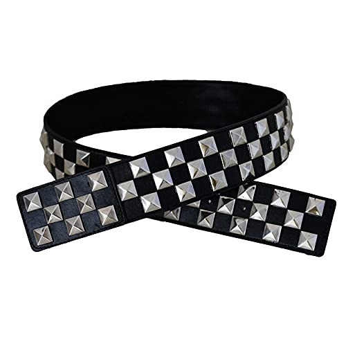 New Black White Casual Waistband Wild Punk Fashion Studded Rivet Belt Band New 39 inch2