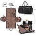 Leather Garment Bag for Travel, Modoker Carry On Suit Carrier Travel Bag with Shoulder Strap/Multiple Pockets - Ideal for Business Trips & Weekend Getaways - The Garment Duffel Bag for Traveling Men