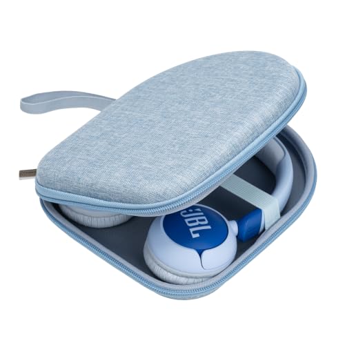 Image of Ginsco Case Compatible with Sony WH-CH520 Wireless Headphones Bluetooth On-Ear Headset with Microphone, with JBL Tune 510BT /520BT /500BT /Junior 320 Ultra-Slim Case for On Ear Headphones (Light Blue)