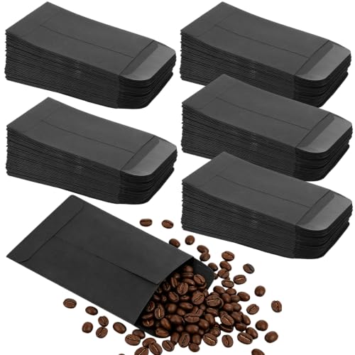 Image of AHAQU 500PCS Small Black Envelopes, 6x9cm/2.4x3.54 inch Self-Adhesive Seed Packets, Kraft Paper Money Envelopes for Storing Small Items, Coins, Beads, Wages