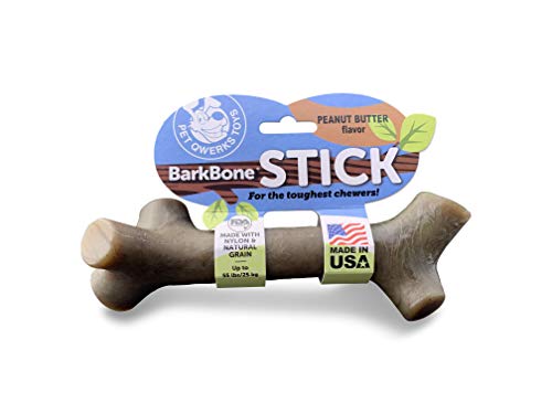 Pet Qwerks BarkBone Peanut Butter Flavor Chew Stick - Durable Dog Bones