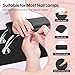 Arm Rest for Nails Tech with Table Mat for Salons and Home Manicures, Soft Microfiber Leather Nail Hand Rest for Relaxing Arms, Non-slip Height Hand Pillow Cushion Nail Salon Manicure (Black)