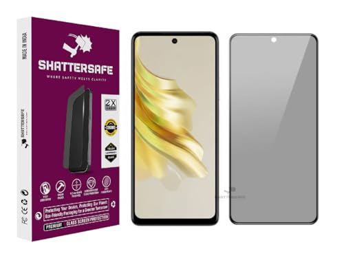 Image of Anti-Spy Privacy Tempered Glass Compatible For Tecno Spark 20 Pro [Pack of 1]. 9H Hardness, Anti-Scratch, Edge-to-Edge Protection With Easy Installation Kit & Case Friendly Fit.