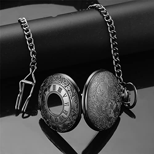 Mjscphbjk MCPOUKT-006 Vintage Pocket Watch For Men Roman Numerals Scale Quartz Pocket Watches thumb #4