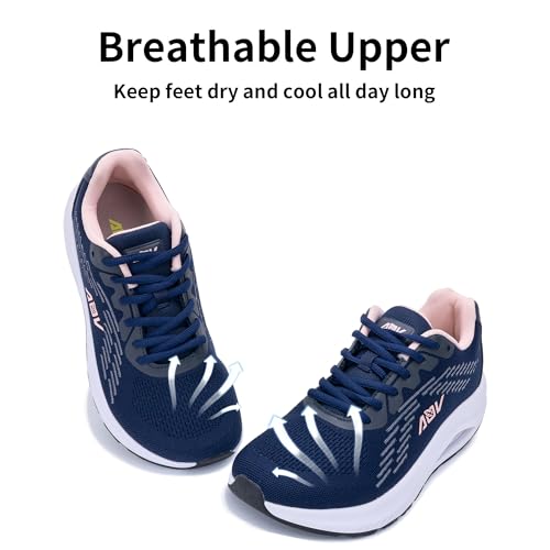 Image of AOV Wide Toe Box Shoes Women Arch Support Walking Shoes Plantar Fasciitis Orthotic Tennis Sneakers