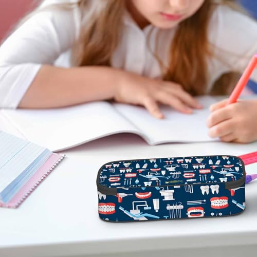 Image of Dental Tools Pencil Case Teeth Equipment Mouth Funny Pencil Bag Pen Markers Pouch Holder Organizer for Office School Students Boy Girl Women Men