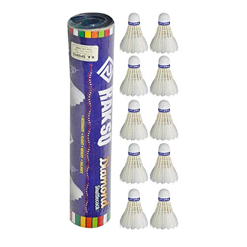 Rakso Diamond Feather Shuttlecock Pack of 10 (White)-image-6