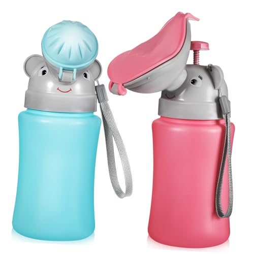 KALLORY 2個 携帯可能な 用小便器 漏れ防止構造 象形デザイン トイレトレーニング用 男の子女の子対応 車載緊急用 お出かけやキャンプに適し