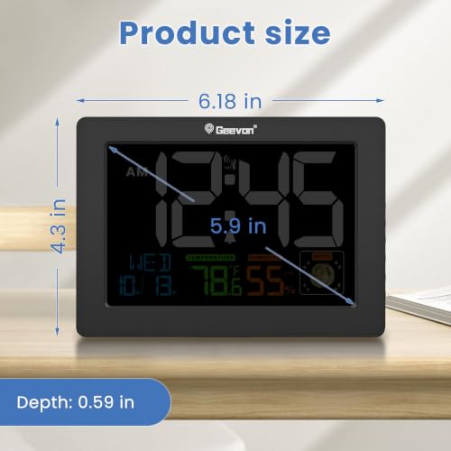 Geevon Atomic Clock 5.9" Color Display with Temp & Humidity - Image 2