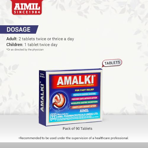 Image of AIMIL Amalki Tablets - 30 Tablets (Pack of 3) | For Hyperacidity, Gut Reflux, and Heart Burn | Fast Relief