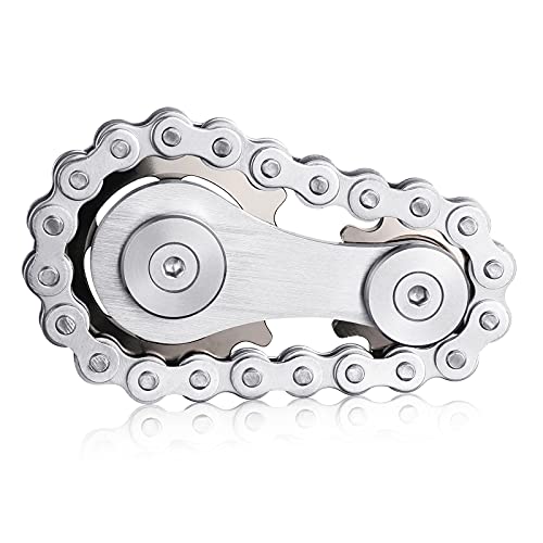 Gatwey Sprockets Chain Fidget Toys Metal Sensory Bike Chain Gears Fidgets Spinner For Adults Edc Novelty Toy Pack Pocket Size For Anxiety Relieve Boredom Adhd Autism (Gun-Metal Plating Sprockets) #TOP1