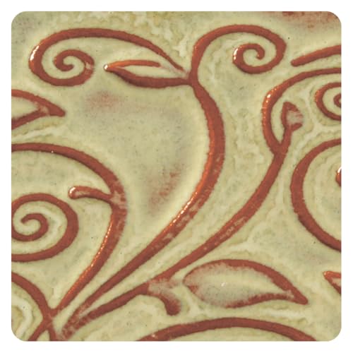 AMACO Opalescent O-30 Autumn Leaf Pale Yellow Glaze Pint, 16 oz. (473 mL), Low Fire Cone 05 (O) Liquid Ceramic Pottery Glaze for Bisque